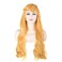 DJF Women Blonde Princess Aurora Wig Big Girls Long Curly Hairs Halloween Cosplay Costume Accessories (Gold Yellow)