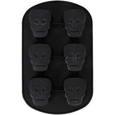 Wilton Halloween Skull Non-Stick Silicone Mold, 6-Cavity