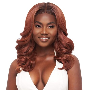 Outre Perfect Hair Line Synthetic 13x4 Faux Scalp Lace Front Wig - ELLA (DRFF GOLDEN AMBER)