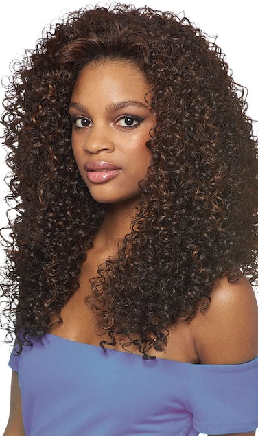 Outre DOMINICAN CURLY BUNDLE HAIR (2 Dark Brown) Batik Quick Weave Synthetic Half Wig