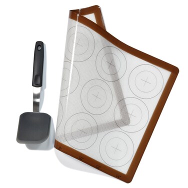 Richmirth Silicone Cookie Spatula Silicone Grip with Silicone Baking Mats - Non Stick Sheet Mat Small Silicone Turner Spatula &acirc;&euro;&ldquo; 600F Heat-Resistant Rubber Cookie Spatula Silicone