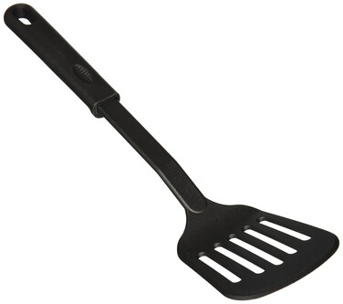 Winco Nylon Slotted Spatula, Black Medium, 12-3/4
