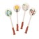 FYUEROPA Ceramic Soup Spoons Set Asian Spoons Chinese Japanese Tablespoon for Ramen Pho Wonton Dumplings Miso - Set of 4