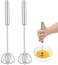 Myasrelae Hand Push Whisk, Semi-Automatic Egg Mini Whisks Stainless Steel, Small Tiny Whisk for Whisking, Beating, Blending Ingredients, Mixing Sauces (C)