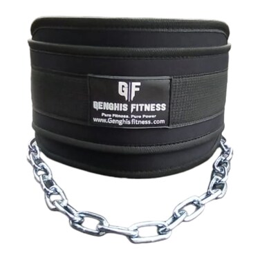 Dip Belt With Chain For Weightlifting, Pull Ups, Dips - Boost Your Upper Body Workout With Heavy Duty Steel Chain (One Size Fit, Black)