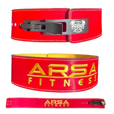 Arsa Fitness Ultra Competition Grade - 10MM Lever Belt - Power Series for Weightlifting, Bodybuilding, Powerlifting for Men &amp; Women (X-LARGE, IRON RED)