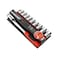 Jetech 1/2" Drive 45-Tooth Ratchet Socket Wrench Set, 9 Pc Metric Sockets (8mm-19mm), Reversible Quick-Release, Includes Storage Rack