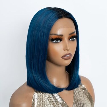 NOBLE Platinum Blonde Bob Wigs for White Women T Part HD Lace Front Wigs for White Women Synthetic 613 Blonde Bob Wig for Party and Daily Use 12 Inch