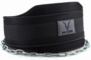 JAG GEARS dip belt with chain 36&acirc;&euro; heavy duty steel chain + 2 carabiners, neoprene fitness weightlifting belt, dip belt for bodybuilding, strength training, weightlifting and pull-ups, weight belt
