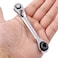 Rosojodg Silver Ratchet Wrench 1/4 Inch Mini Double Headed 72 Tooth Drive Socket and Screwdriver Bit Ratchet Set Rotator Practical Accessories Tool 5 Degrees Quick Install Release Socket Wrenches