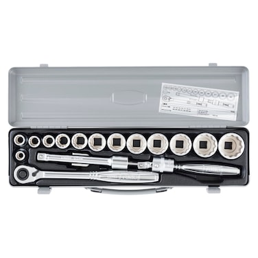 TONE Socket Wrench Set 760M 1/2" Inch Drive Silver 17-Piece
