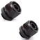 MARRTEUM G1/4" to 3/8" ID 1/2" OD Compression Fittings Extender Connectors for Computer Water Cooling System, Black, 2-Pack
