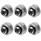 Dracaena 6 Pack G1/4" Thread to 12MM OD Hard Tubing Compression Fitting with Rings for Rigid Acrylic Tube for Computer Water Cooling System, Silver
