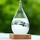 MrMrKura Storm Glass Crystal Weather Forecast Bottle with Wooden Base, Decorative Drop-shaped Glass Bottle Christmas Decoration for Home and Office Christmas Gift (M)