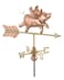 Good Directions 8840PR Flying Pig Cottage Weathervane, Polished Copper with Roof Mount