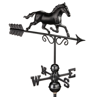 Galloping Horse Weathervane 1974K - Black Finish by Good Directions, 24"L x 15"H