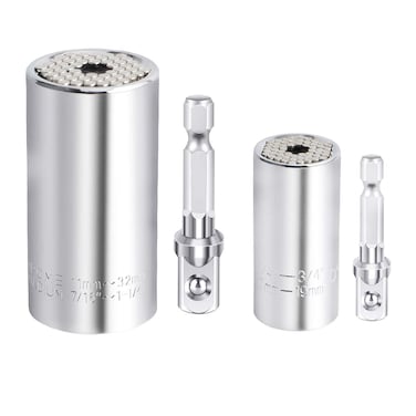 KAYLAN Universal Socket Wrench Set, 11-32mm and 7-19mm, Carbon Steel, Multi-function Hand Tools, Includes 2 PCS