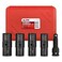ABN Double Side Lug Nut Socket Set, 5Pc - 1/2-Inch Drive Flip Impact Sockets Lug Nut Extractor Set Reversible Sockets