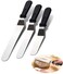 MIZORLIE Offset Cake Icing Spatula Set, Professional Stainless Steel Cake Decorating Spatulas.Angled Cake Frosting Spatula with 6", 8", 10" Blade (3Pcs Black)