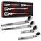 ABN 4-Piece Flex Head Ratchet Set - 1/4 1/2 and 3/8in Drive 72-Tooth Quick Release Reversible Premium Chrome Vanadium Steel Construction &amp; Chrome Plated Finish Design with 5 Degrees of Swing