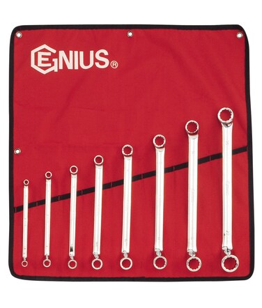 Genius Tools 8PC Metric Double Ended Offset Ring Wrench Set (Mirror Finish) - DE-708M