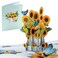 ioyounow Sunflower Pop up Card &acirc;&euro;&ldquo; 5x7 Inch pop up flower bouquet card, 3D pop up flower bouquet Featuring Watering Can Sunflower Bouquet   Gift for Special Occasions &acirc;&euro;&ldquo; Gift Card for Lovers