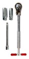 QualConnect&Acirc;&reg; 4-Pack Kit 3/8-inch Drive Reversing Ratchet Sidewinder Speedwrench w/Knurled Handle w/Accessories: 5/8-inch plug + 13/16-inch plug + 6-inch(150mm) extension bar w/U.S. patent no.4907476