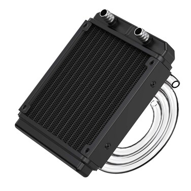 Clyxgs Water Cooling Radiator, 12 Pipe Aluminum Heat Exchanger Radiator with Tube for PC CPU Computer Water Cool System DC12V 120mm
