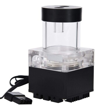 Pump/Reservoir Combo,800L/H PC Water Cooling Integrated Mute,G 1/4" Thread Port PC CPU Water Cooling System Heat Exchanger Tool(12cm-Black)