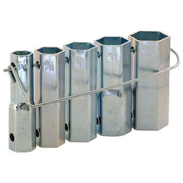 Eastman 45041 Plumbers Socket Set with Bar Handle 5-Piece, Silver