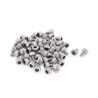 uxcell&Acirc;&reg; M4x5mm 0.7mm Pitch 3mm Hex Socket Head Key Knurled Cap Screws 50 Pcs