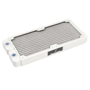 Dracaena 240mm - 28mm/1.1 inch Thick Computer Radiator, 14 Tubes Copper Water Cooling Cooler for CPU Heat Sink - Liquid Heat Exchanger Dual G1/4 Thread, White
