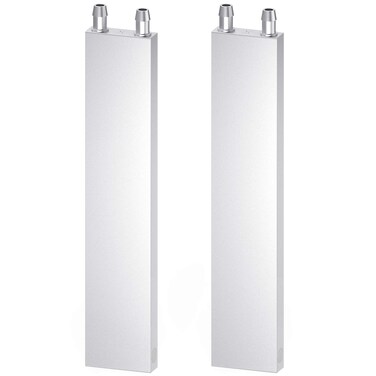DIYhz Aluminum Water Cooling Block, Liquid Water Cooler Heat Sink System for PC Computer CPU Graphics Radiator Heatsink Endothermic Head Silver 2pcs(40mm x 200mm x 12mm)