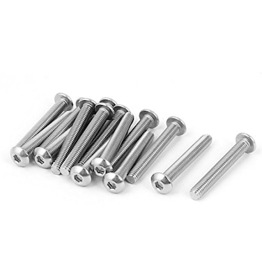 uxcell M5 x 35mm Stainless Steel Button Head Socket Cap Screw 15 Pcs