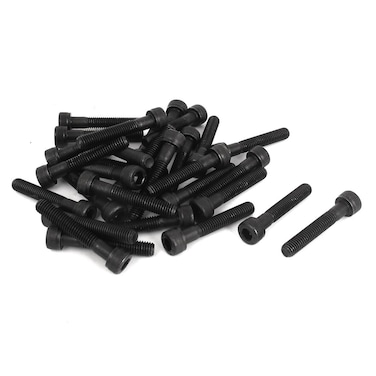 uxcell M5 x 30mm Alloy Steel Hex Socket Head Cap Screws Bolt Black 30 Pcs