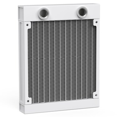 CLYXGS Water Cooling Radiator, 12 Pipe G1/4 Thread Heat Row Radiator 12 Pipe Aluminum Heat Exchanger Radiator for PC CPU Computer Water Cool System 120mm White