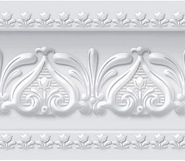 FIXPIX Royal Tulip Peel and Stick Wall Border Easy to Apply (Neutral Gray)