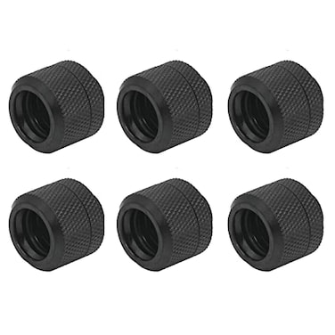 Dracaena 6 Pack G1/4" Thread to 14mm Outer Diameter, Hard Tubing Compression Fitting with high Body Design for Computer Water Cooling System, Black