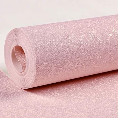 Cohoo Home Silk Pink Wallpaper Peel and Stick Contact Paper Pink Textured Silk Wallpaper Stick and Peel Self Adhesive Removable Paper Bedroom Wall Sticker Girls Drawer Liner Waterproof 15.7inW 118inL