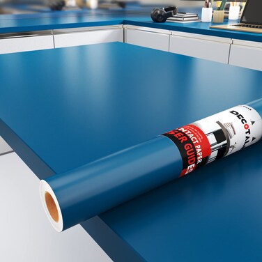 Decotalk Blue Contact Paper for Cabinets Navy Blue Contact Paper Self Adhesive Wallpaper for Bedroom Boys Solid Blue Wallpaper for Walls Removable Countertop Peel and Stick Wallpaper Vinyl 17.7"x120