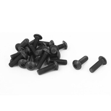 uxcell M5 x 16mm Alloy Steel Hex Socket Button Head Screws Black 20Pcs