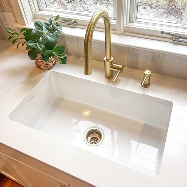 Sinkology Eden Crisp White Fireclay 31" Single Bowl Undermount Kitchen Sink with Care Kit