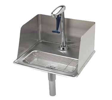 T&amp;S Brass B-1235 Water Station Pedestal Glass Filler Drip Pan Glass Filler with Splash Guard