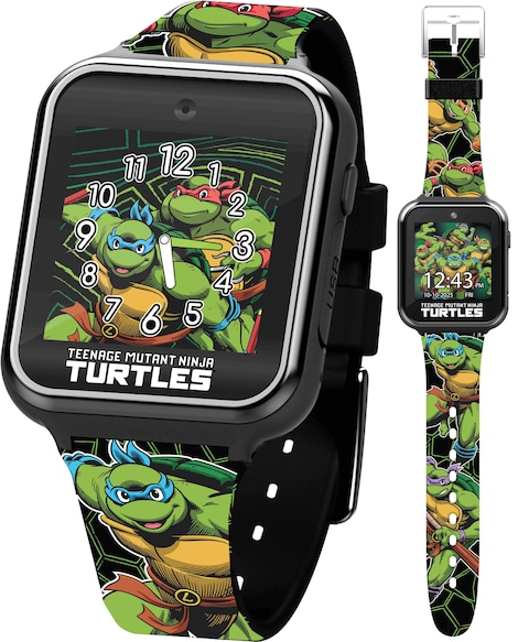 Accutime Teenage Mutant Ninja Turtles Kids Smart Watch with Touchscreen, 10 Customizable Faces, Camera, Step Counter, Calculator, Timer, and Alarm &acirc;&euro;&ldquo; Fun Interactive Learning for Boys and Girls