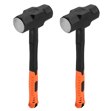 TAICHEUT 2 Pack 14 Inch 3 lbs Sledge Hammer, Drilling Hammer with Steel Head and Plastic Handle Crack Hammer for Wood, Home Construction, Landscaping Work and DIY Project