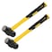 MANCHAP 2 PCS 14 Inch 3lbs Sledge Hammer with Fiberglass Handle, Drilling Crack Hammer, Club Hammer Tool for Demolition, Construction, Renovation, Yellow