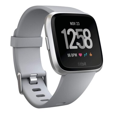 Fitbit Versa Smart Watch, Gray/Silver Aluminium, One Size (S &amp; L Bands Included)