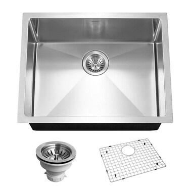 Houzer CNS-2300 Savoir Series 10mm Radius Undermount Single Bowl Kitchen Sink, Stainless Steel