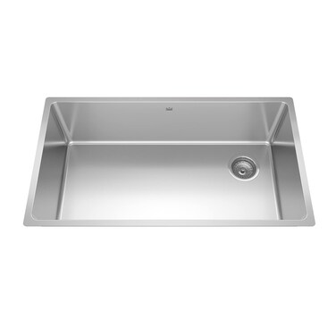 Kindred BSU1832-9N-OW Brookmore Undermount Single Bowl FB Stainless Steel Kitchen Sink, 32.5-in. LR x 18.13-in. FB x 9-in. DP