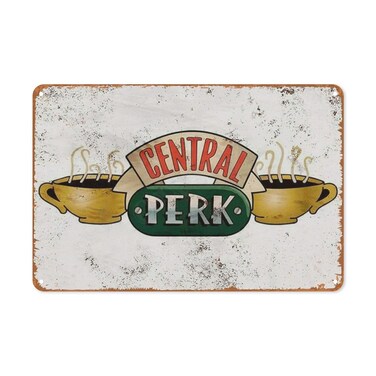 NEZIH Tin Sign Friends Central Perk Metal Retro Wall Signs Plaque Poster Art Decoration Bar Cafe Garage 8X12 Inch